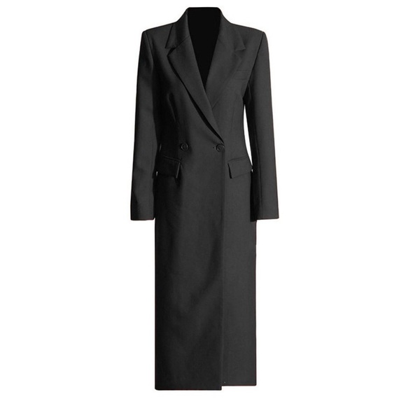 Elegant Black Long Blazer Coat - Picture 1 of 4